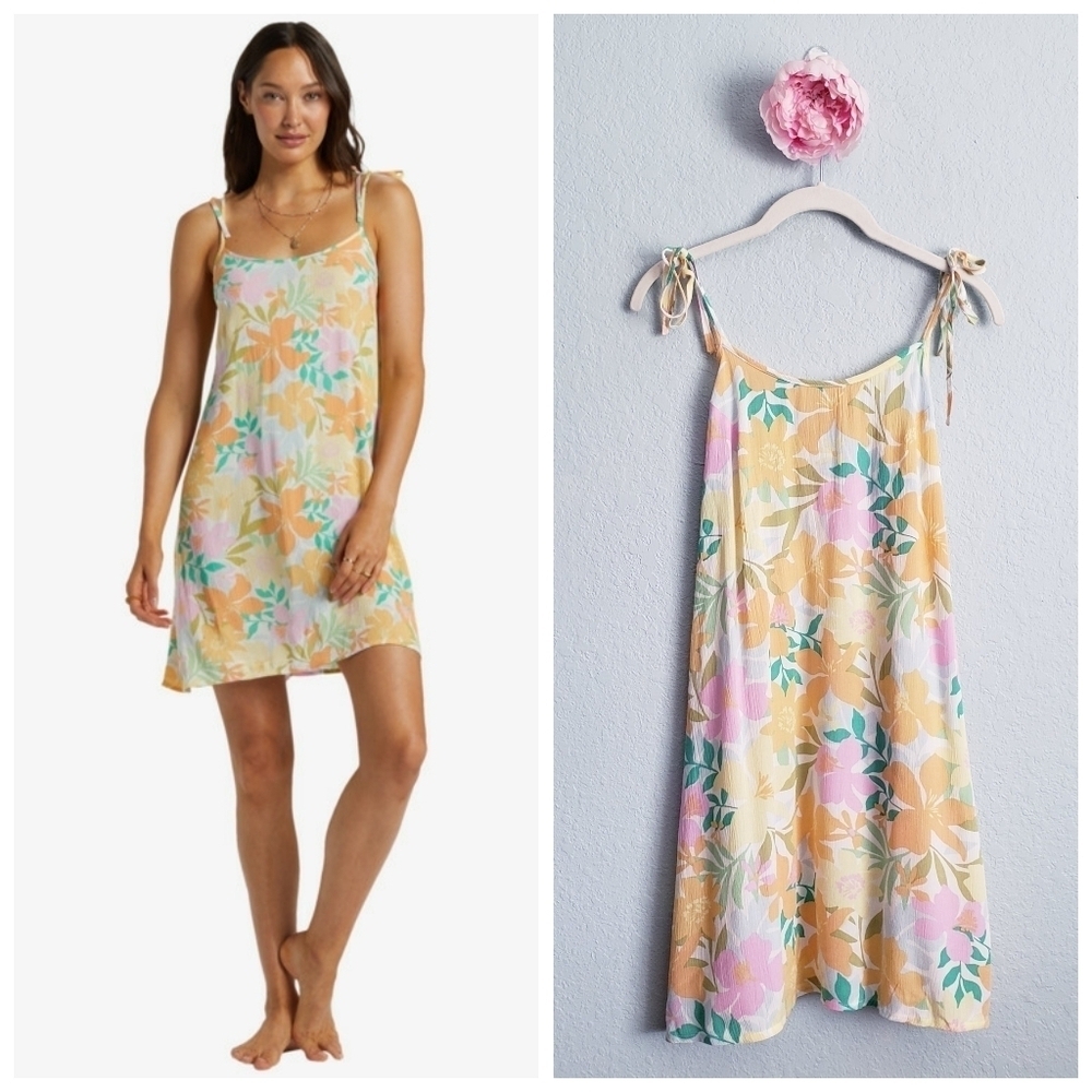 Billabong Your Love Floral Gauze Mini Slip Dress